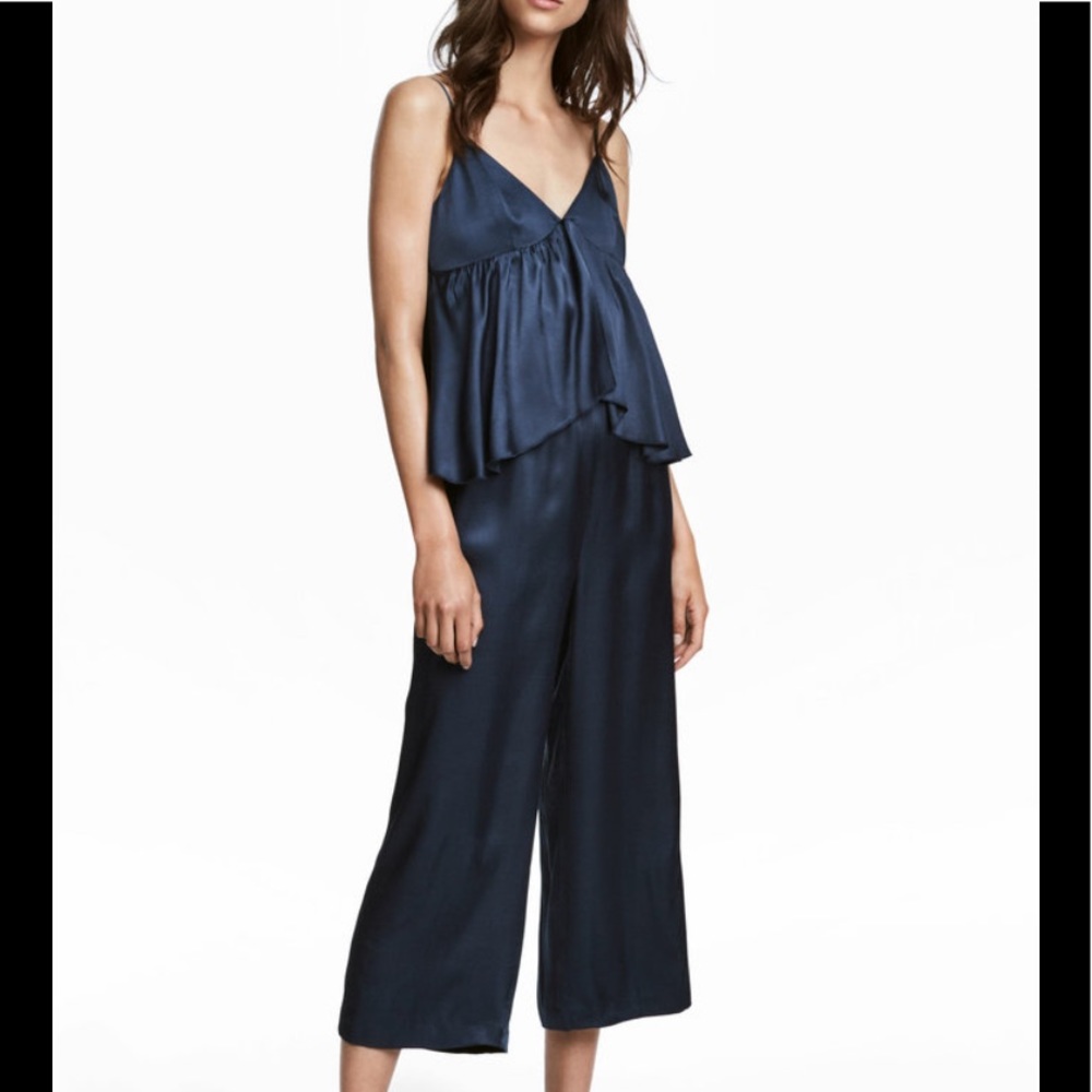 H&M Blue Flounce Jumpsuit